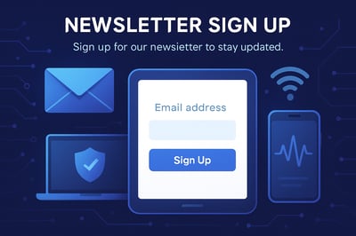 Newsletter signup with modern technology themes Newsletter signup with modern technology themes